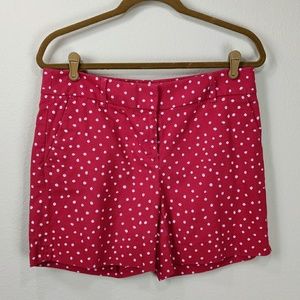 Ann Taylor Pink White Polkadot Linen Shorts